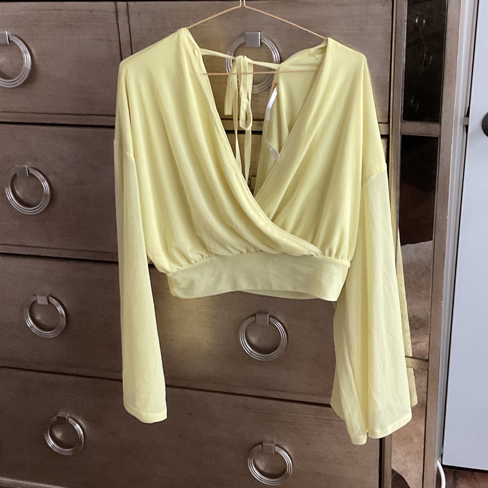 Free People mesh Wrap Blouse; size S, new
